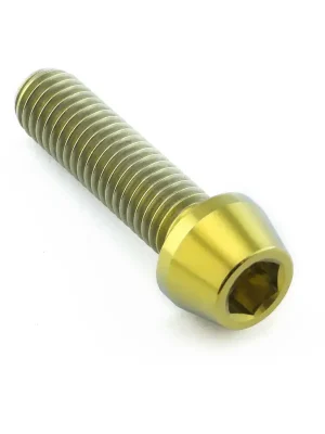 Autentický Pro-Bolt titanový inbusový šroub s kónusovou hlavou se závitem M8 x 1,25 mm a délkou 30 mm, barva zlatá