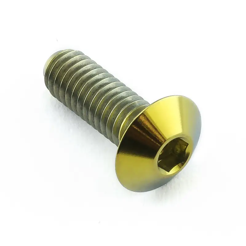 Odeslání Ihned Pro-Bolt titanový inbusový šroub s vypouklou hlavou se závitem M4 x 0,70 mm a délkou 12 mm, barva zlatá