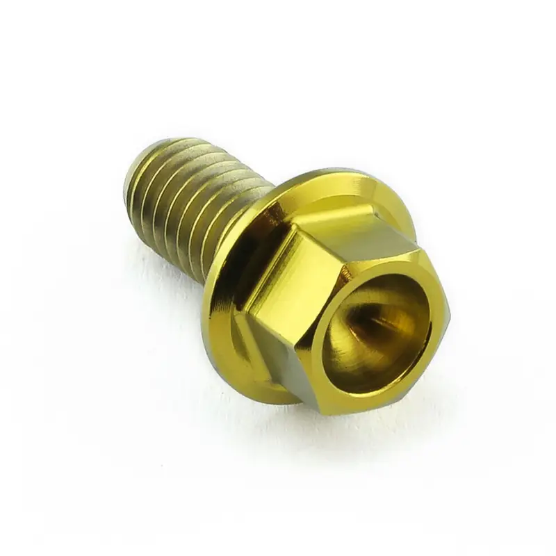 Levný Pro-Bolt titanový šroub s šestihrannou hlavou se závitem M6 x 1,00 mm a délkou 12 mm, barva zlatá