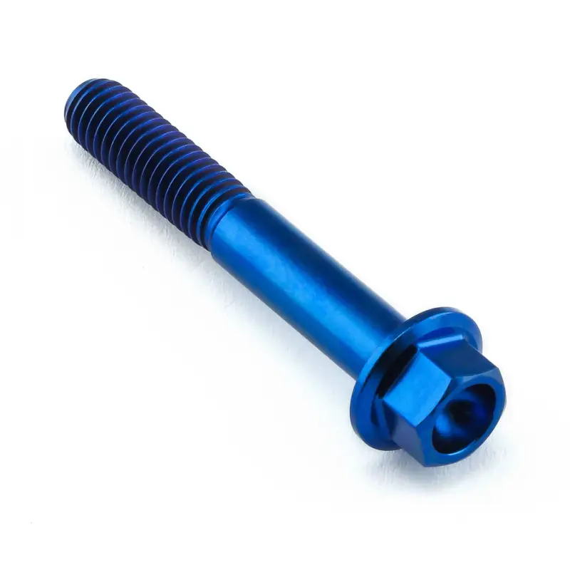 Pro-Bolt titanový šroub s šestihrannou hlavou se závitem M6 x 1,00 mm a délkou 40 mm, barva modrá Sezónní Sleva