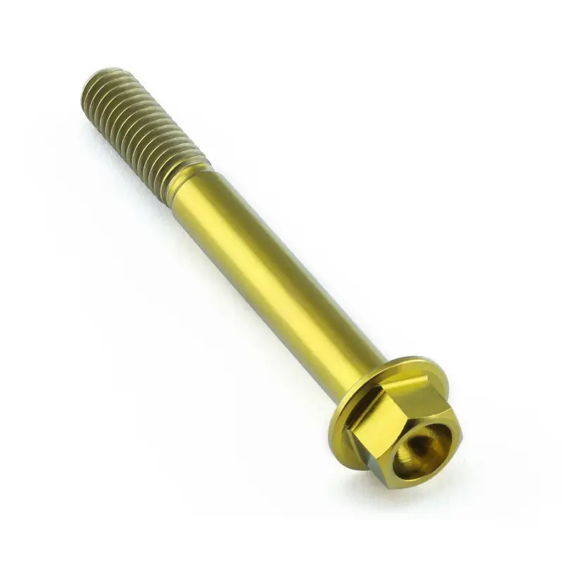 Must-Have Pro-Bolt titanový šroub s šestihrannou hlavou se závitem M6 x 1,00 mm a délkou 50 mm, barva zlatá