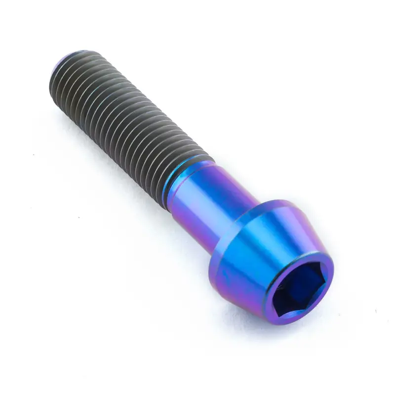 Přímo Od Výrobce Pro-Bolt titanový inbusový šroub s kónusovou hlavou se závitem M10 x 1,50 mm a délkou 45 mm, barva opálená fialová