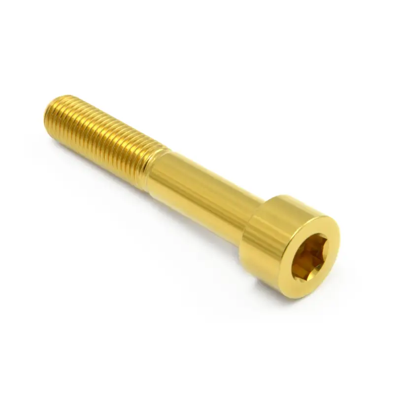Autentický Pro-Bolt nerezový inbusový šroub s válcovou hlavou se závitem M10 x 1,25 mm a délkou 60 mm, barva zlatá