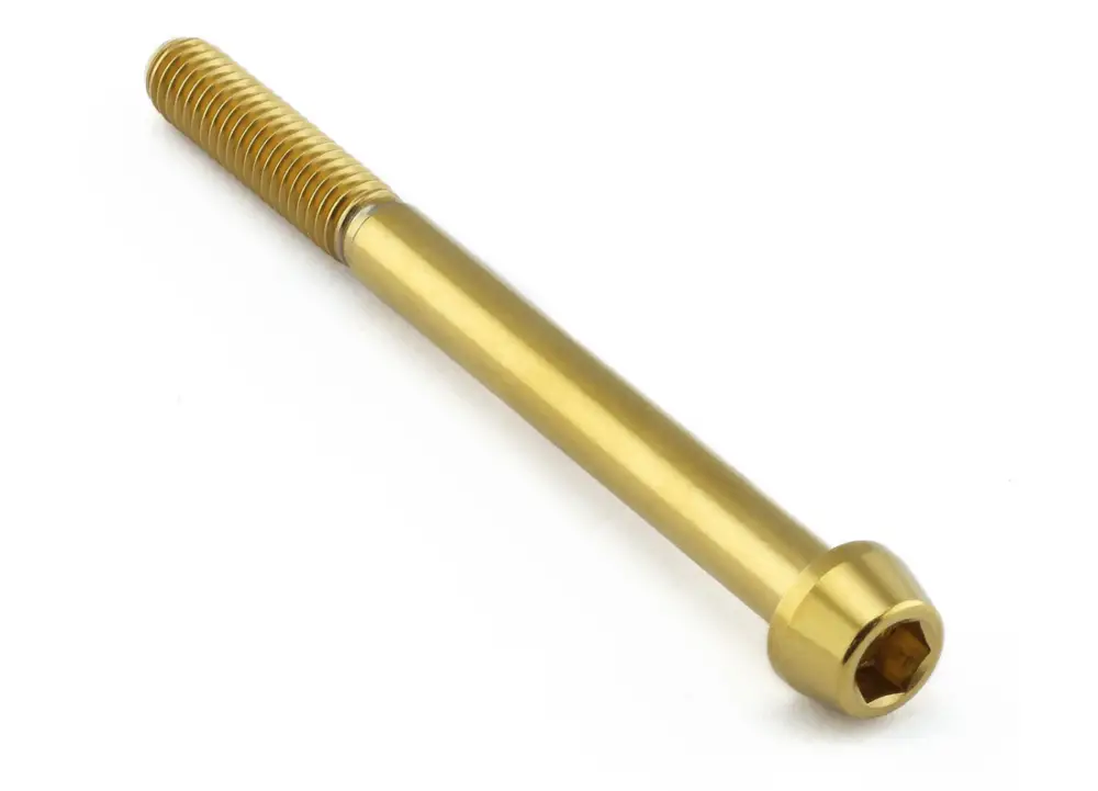 Bezpečná Platba Pro-Bolt nerezový inbusový šroub s kónusovou hlavou se závitem M6 x 1,00 mm a délkou 70 mm, barva zlatá