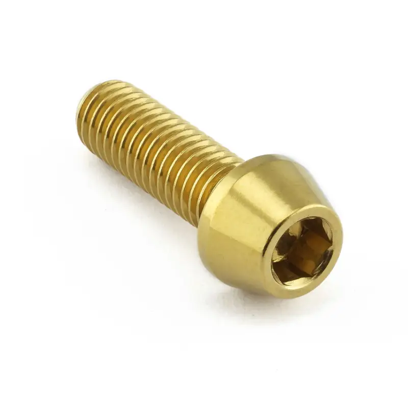 Cenová Bomba Pro-Bolt nerezový inbusový šroub s kónusovou hlavou se závitem M8 x 1,25 mm a délkou 25 mm, barva zlatá