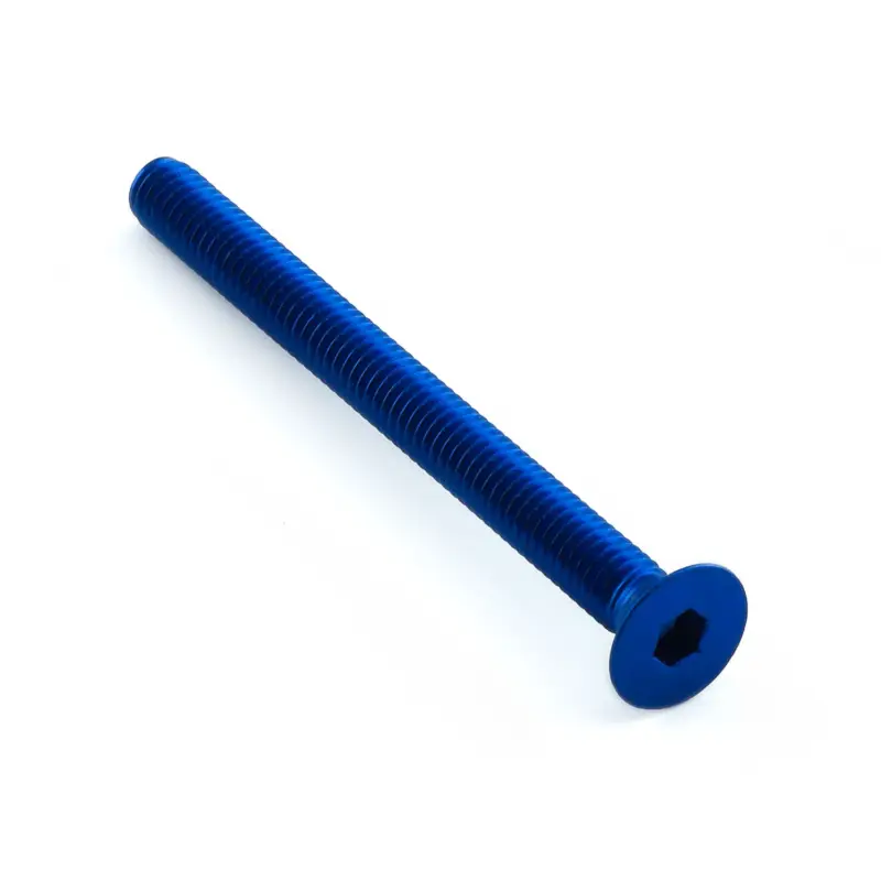 Odeslání Ihned Pro-Bolt hliníkový inbusový šroub se zápustnou hlavou se závitem M4 x 0,70 mm a délkou závitu 42,5 mm, barva modrá