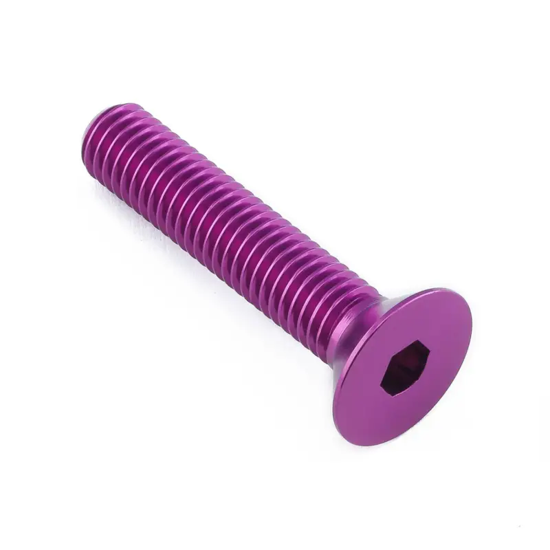Pro-Bolt hliníkový inbusový šroub se zápustnou hlavou se závitem M8 x 1,25 mm a délkou závitu 35 mm, barva fialová Víkendová Akce