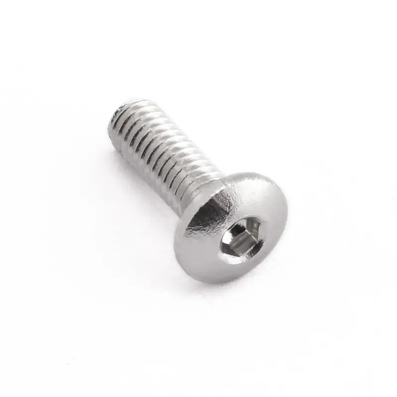 Rychlé Dodání Pro-Bolt hliníkový inbusový šroub s vypouklou hlavou o průměru 8 mm se závitem M4 x 0,70 mm a délkou závitu 12 mm, barva stříbrná