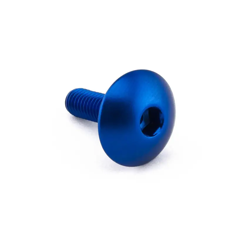 Pro-Bolt hliníkový inbusový šroub s vypouklou hlavou o průměru 16 mm se závitem M5 x 0,80 mm a délkou závitu 16 mm, barva modrá Přímo Od Výrobce
