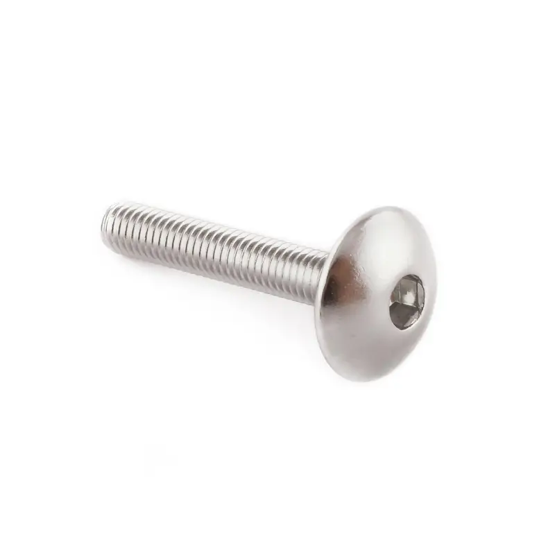 Bezpečná Platba Pro-Bolt hliníkový inbusový šroub s vypouklou hlavou o průměru 16 mm se závitem M5 x 0,80 mm a délkou závitu 30 mm, barva stříbrná