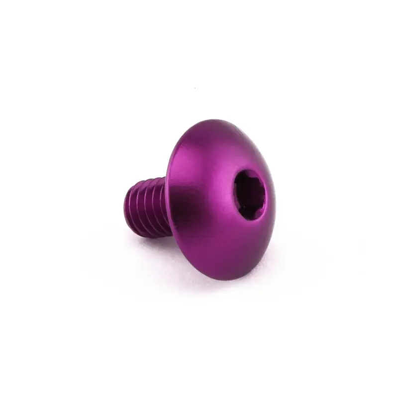 Pro-Bolt hliníkový inbusový šroub s vypouklou hlavou o průměru 16 mm se závitem M6 x 1,00 mm a délkou závitu 10 mm, barva fialová Sezónní Sleva