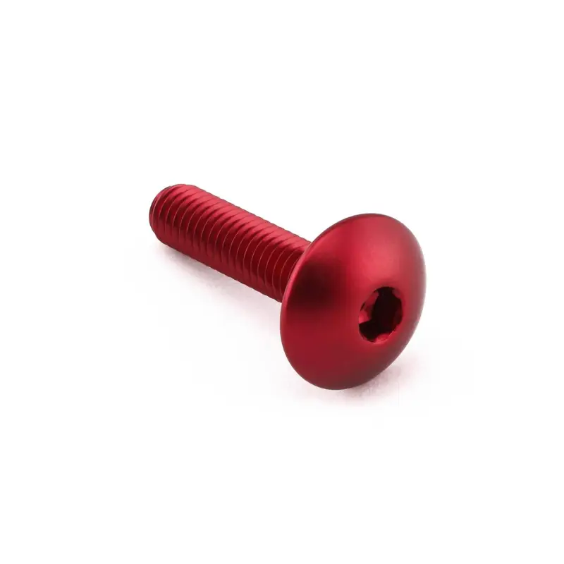 Pro-Bolt hliníkový inbusový šroub s vypouklou hlavou o průměru 16 mm se závitem M6 x 1,00 mm a délkou závitu 25 mm, barva červená Aktuální