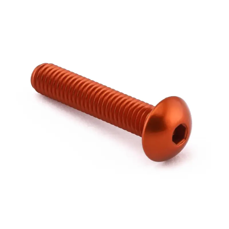 Pouze Dnes Pro-Bolt hliníkový inbusový šroub s vypouklou hlavou o průměru 12 mm se závitem M6 x 1,00 mm a délkou závitu 30 mm, barva oranžová