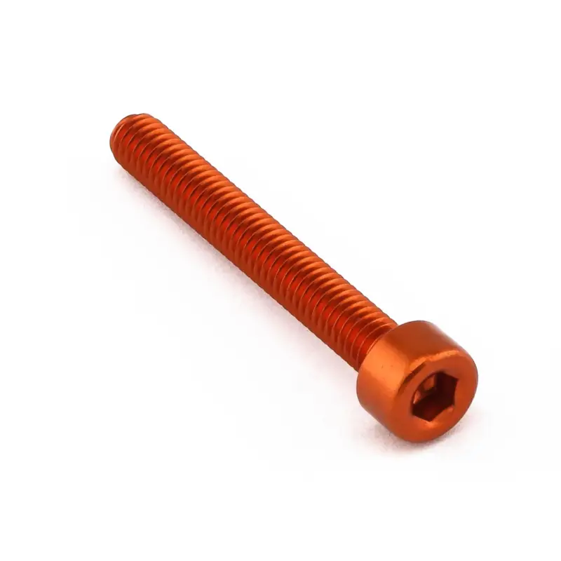 Objednat Nyní Pro-Bolt hliníkový inbusový šroub s válcovou hlavou se závitem M4 x 0,70 mm a délkou závitu 30 mm, barva oranžová