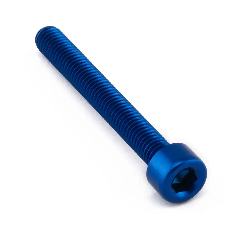 Pro-Bolt hliníkový inbusový šroub s válcovou hlavou se závitem M5 x 0,80 mm a délkou závitu 40 mm, barva modrá Sezónní Sleva