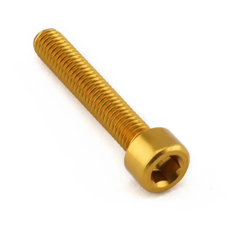 Pro-Bolt hliníkový inbusový šroub s válcovou hlavou se závitem M6 x 1,00 mm a délkou závitu 40 mm, barva zlatá Akce
