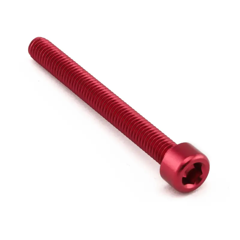 Pro-Bolt hliníkový inbusový šroub s válcovou hlavou se závitem M6 x 1,00 mm a délkou závitu 55 mm, barva červená Vrácení Zdarma