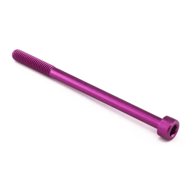 Pro-Bolt hliníkový inbusový šroub s válcovou hlavou se závitem M6 x 1,00 mm a délkou závitu 90 mm, barva fialová Pouze Dnes