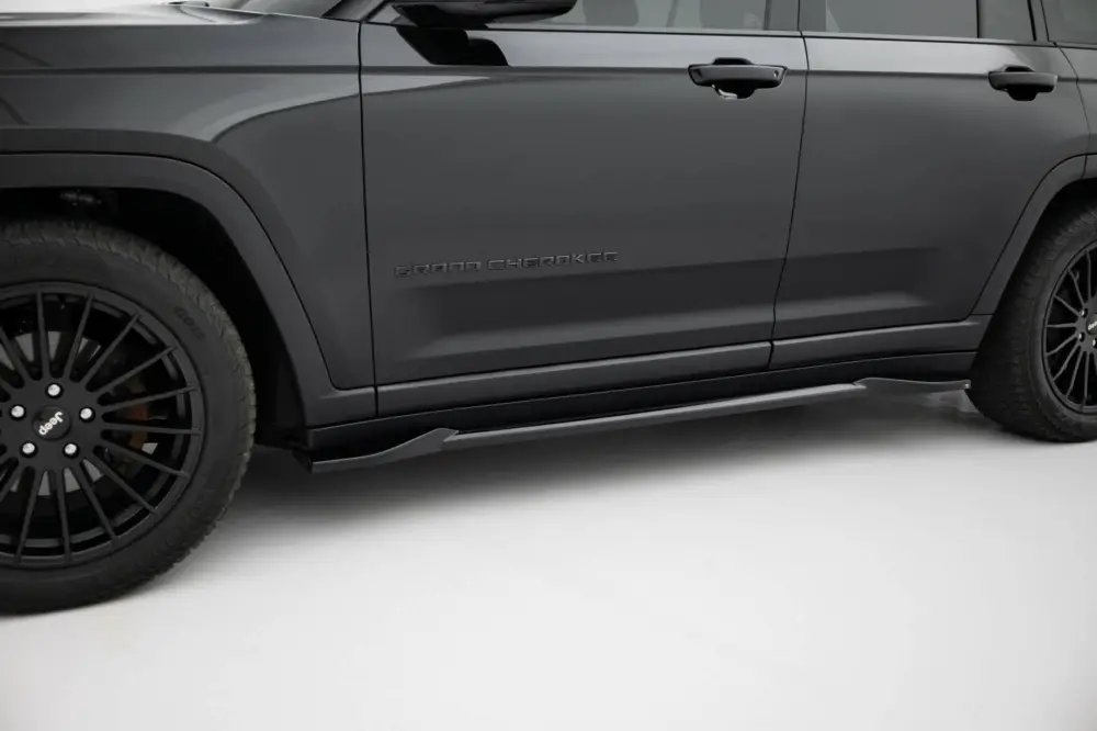 Rychlé Dodání Maxton Design difuzory pod boční prahy pro Jeep Grand Cherokee WL, černý lesklý plast ABS, Trailhawk