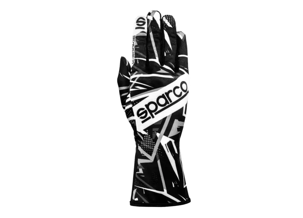 Kartingové rukavice Sparco K-ROOKIE, barva černo-bílá, velikost 8 Nejlepší Volba