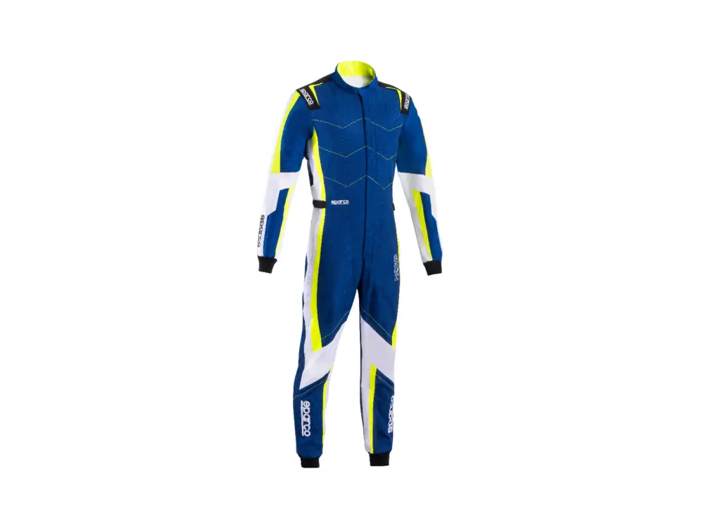 Kartingová kombinéza Sparco KERB, s homologací FIA, barva modro-žlutá, velikost XS Speciální Cena