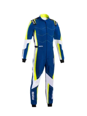 Značkový Dětská kartingová kombinéza Sparco KERB, s homologací FIA, barva modro-žlutá, velikost 130