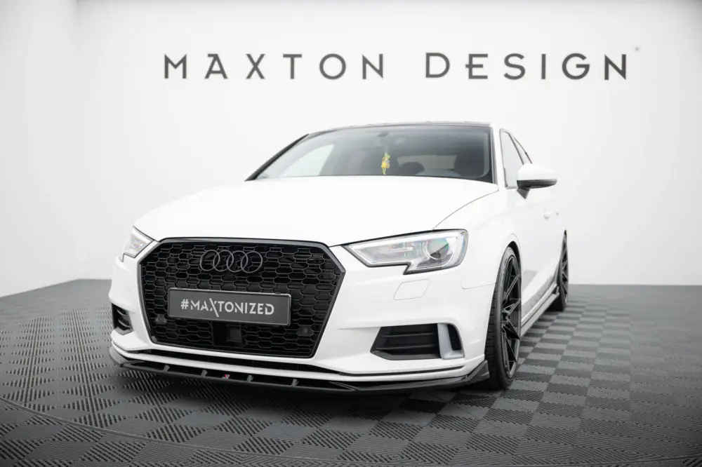 Maxton Design spoiler pod přední nárazník pro Audi A3 8V FL, černý lesklý plast ABS, Sedan Značkový