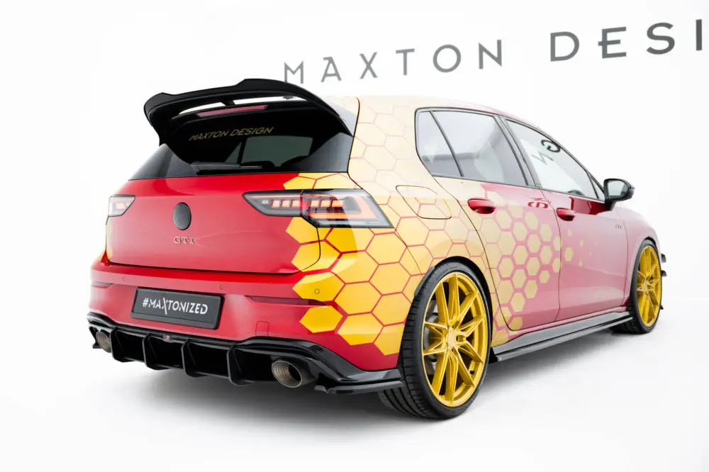 Super Cena Maxton Design "Street Pro" difuzor zadního nárazníku v.1 pro Volkswagen Golf GTI Mk8 Facelift, plast ABS bez povrchové úpravy, Clubsport