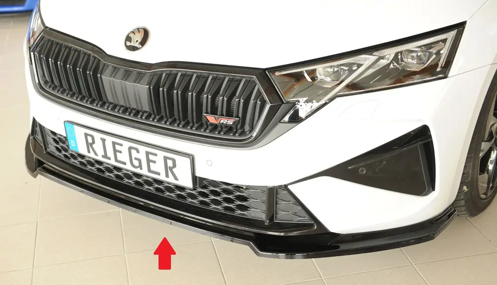 Rieger lipa pod přední nárazník pro Škoda Octavia RS NX sedan, 08/24-, plast ABS lakovaný do černé lesklé barvy Poslední Šance