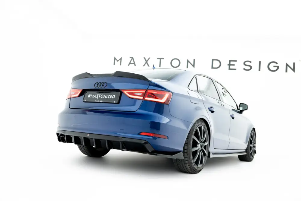 Nejlepší Volba Maxton Design boční difuzory pod zadní nárazník pro Audi A3 8V, černý lesklý plast ABS, Sedan