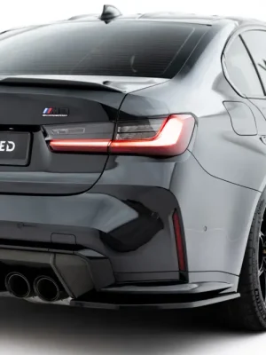 Časově Omezené Maxton Design boční difuzory pod zadní nárazník ver.3 pro BMW M3 G80, černý lesklý plast ABS, Touring / Sedan