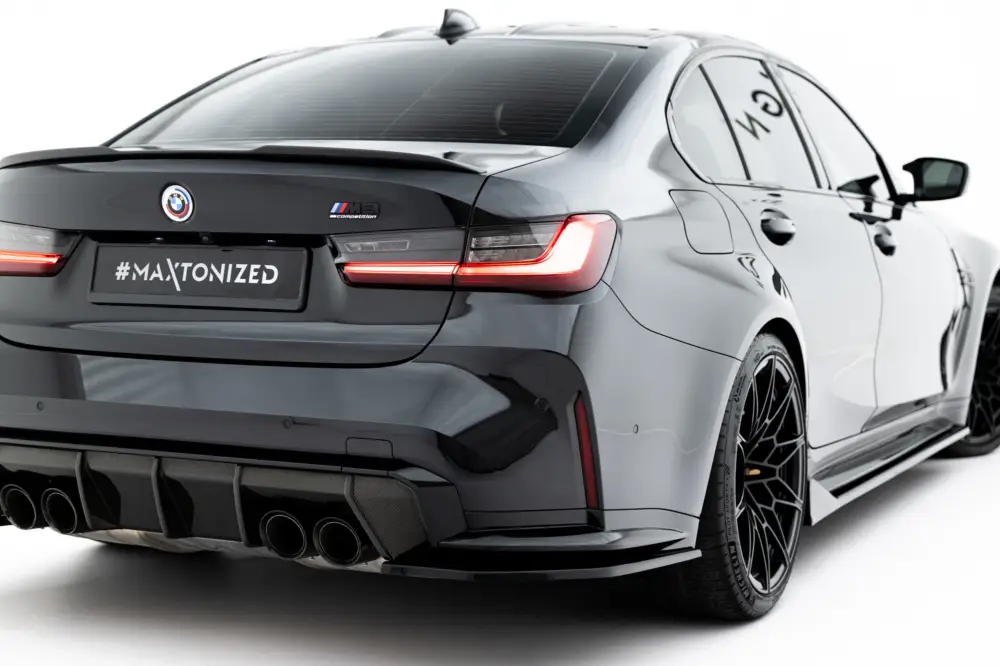 Časově Omezené Maxton Design boční difuzory pod zadní nárazník ver.3 pro BMW M3 G80, černý lesklý plast ABS, Touring / Sedan