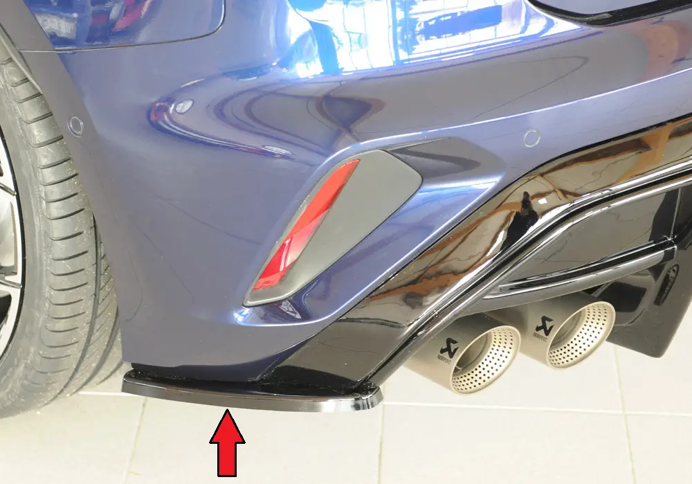 Speciální Cena Rieger spoiler pod zadní nárazník na levé straně pro Audi A3 GY 5-dvéř. (sportback) r.v. 06/24-, plast ABS lakovaný do černé lesklé barvy