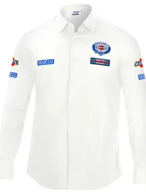 Časově Omezené Sparco košile s dlouhým rukávem Martini Racing, barva bílá, velikost XXXL