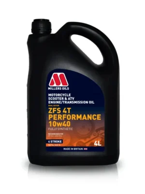 Plně syntetický motorový olej Millers Oils - ZFS 4T Performance 10w40, objem 4l Omezená Nabídka