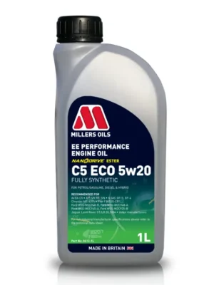 Autentický Plně syntetický motorový olej Millers Oils EE Performance C5 ECO 5w20 s technologií NANODRIVE, objem 1l