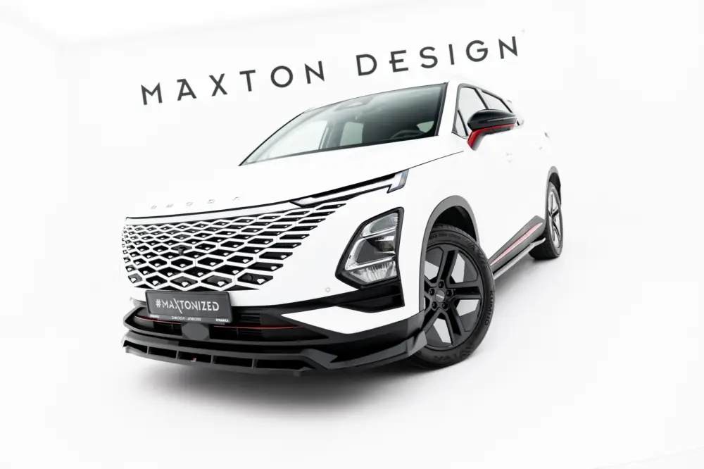 Časově Omezené Maxton Design spoiler pod přední nárazník pro Omoda 5 Mk1, černý lesklý plast ABS