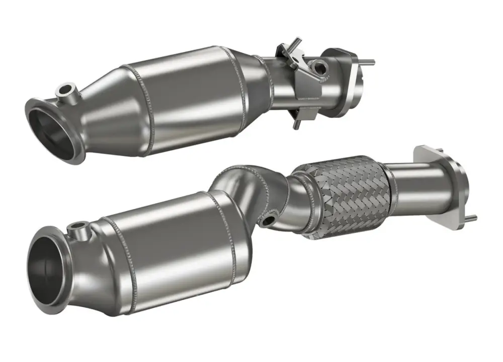 Hit Sezóny HJS downpipe 76 mm/70 mm včetně katalyzátorů 2x 200 cpsi pro BMW M4 Competition xDrive typ G82 (G234M), G83 (G234M), emisní norma Euro 6d, 3.0, 375 kW (S58 B30A)