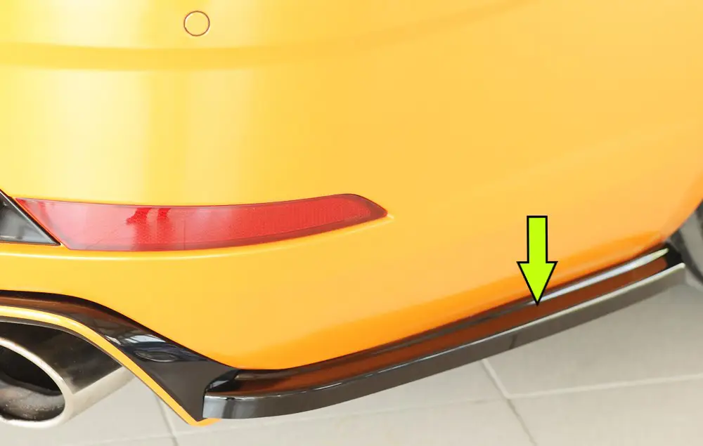 Zlevněný Rieger spoiler pod zadní nárazník na pravé straně pro Seat Leon FR 5F 5-dvéř. (ST/Combi) r.v. 01/17-, plast ABS lakovaný do černé lesklé barvy