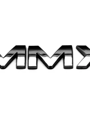 Akční Cena MMX samolepící ozdobné logo, provedení: černá lesklá