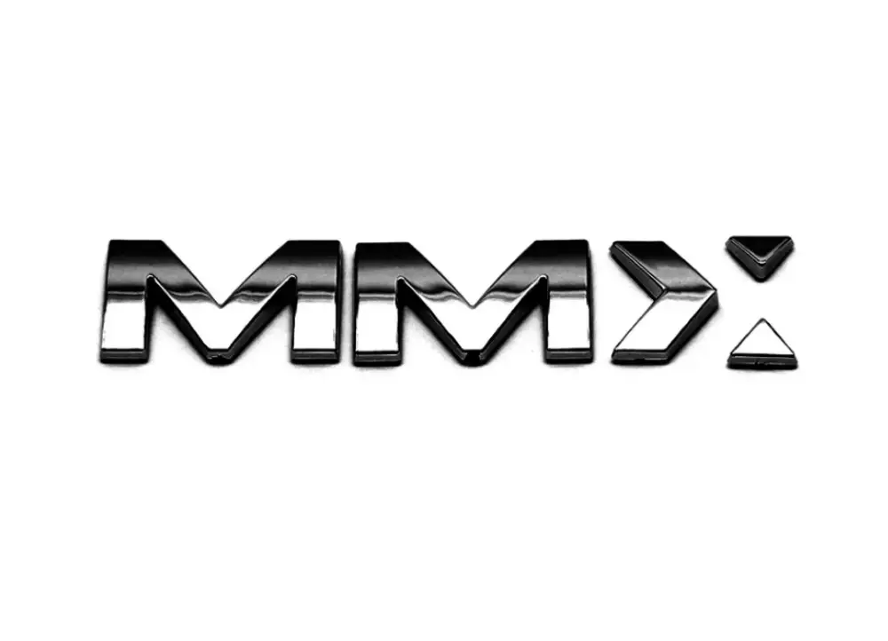 Akční Cena MMX samolepící ozdobné logo, provedení: černá lesklá