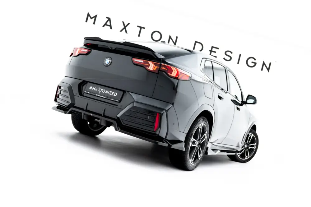 Koupit Online Maxton Design spoiler pod zadní nárazník s žebrováním pro BMW X2 U10, černý lesklý plast ABS, M-Pack