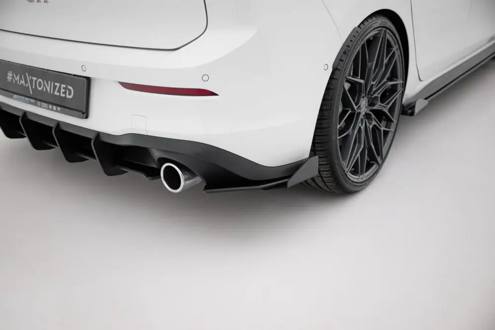 Maxton Design "Racing durability" difuzory pod zad. nárazník s křidélky pro Volkswagen Golf R-Line Mk8 Facelift, plast ABS bez povrchové úpravy Zlevněný