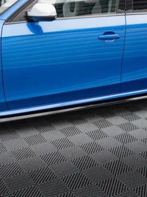 Bezpečná Platba Maxton Design difuzory pod boční prahy ver.4 pro Audi A4 B8, B8 Competition Facelift, B8 FL, černý lesklý plast ABS, S-line Sedan/Avant