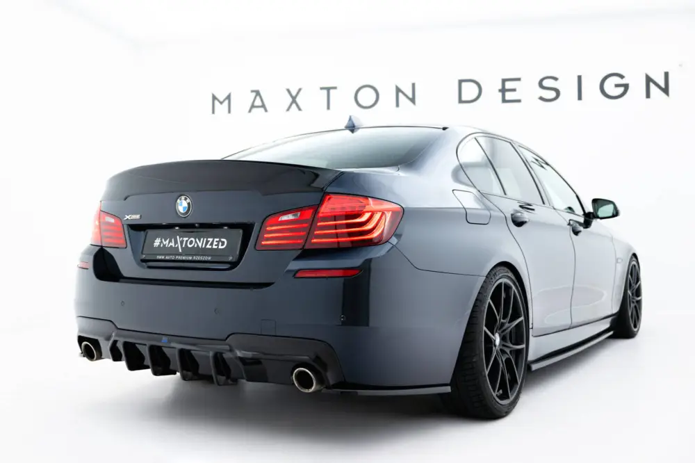 Akční Nabídka Maxton Design vložka zadního nárazníku ver.2 pro BMW řada 5 F10- F11, černý lesklý plast ABS, M-Pack, s jednoduchou koncovkou na obou stranách
