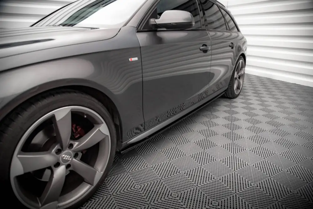 Maxton Design difuzory pod boční prahy ver.2 pro Audi A4 B8, B8 FL, černý lesklý plast ABS, Sedan/Avant Autentický