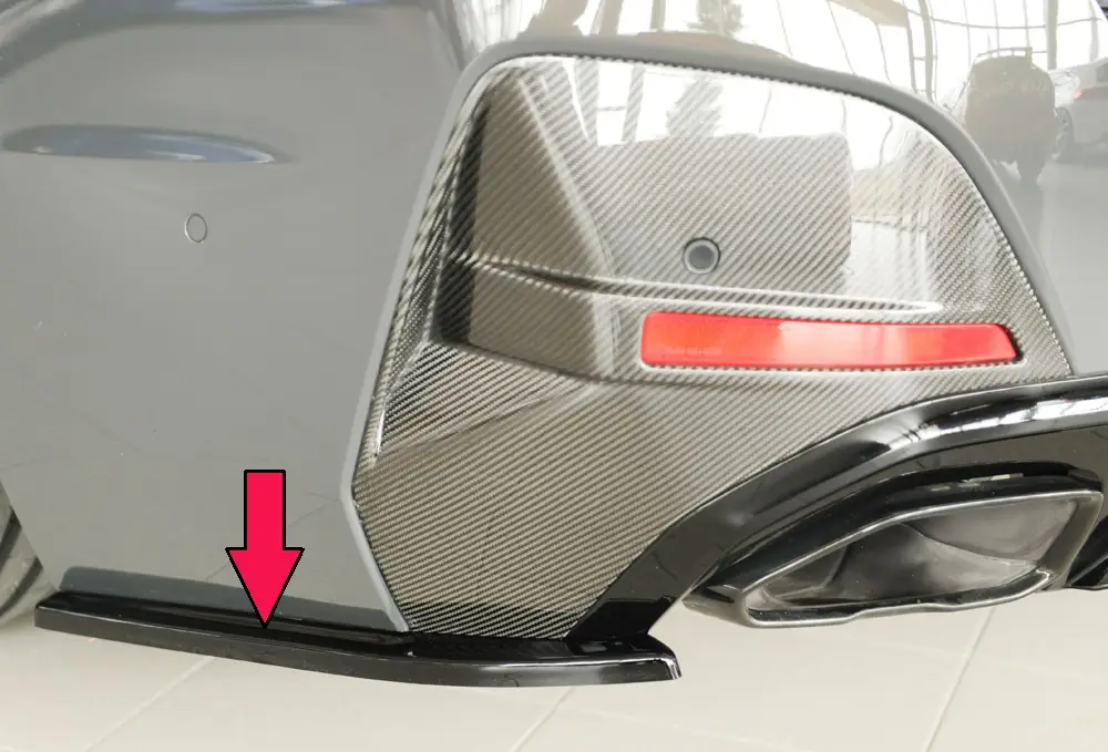 Expresní Doručení Rieger spoiler pod zadní nárazník na levé straně pro BMW řada 4 G26 gran coupe (5-dvéř.) r.v. 07/20-, plast ABS lakovaný do černé lesklé barvy