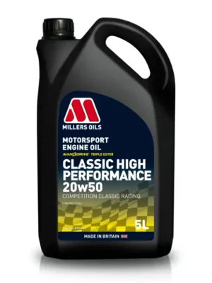 Plně syntetický motorový olej Millers Oils Classic High Performance 20W-50, objem 5l Originální