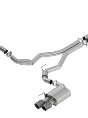 Cenová Bomba Borla Cat-Back výfukový systém "ATAK" pro Ford Mustang GT 5,0l RWD 2-dvéř. bez "active valve exhaust", r.v. 2018-2020, typ koncovek karbonové se černými středy
