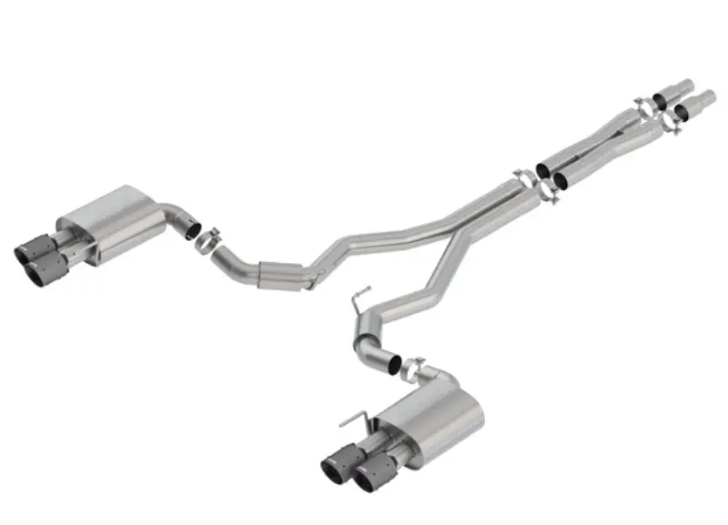 Cenová Bomba Borla Cat-Back výfukový systém "ATAK" pro Ford Mustang GT 5,0l RWD 2-dvéř. bez "active valve exhaust", r.v. 2018-2020, typ koncovek karbonové se černými středy